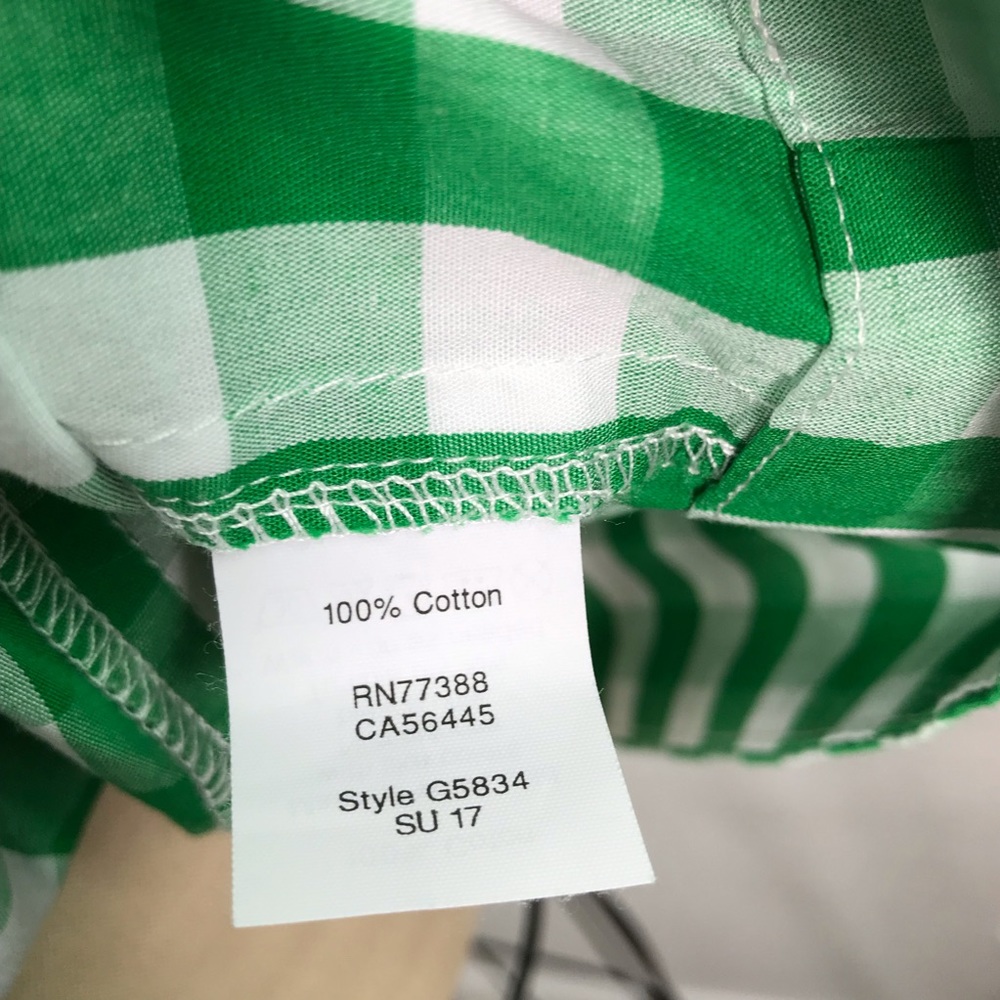 J. Crew Factory Green and White Gingham Midi Dress - Picture 5 of 6